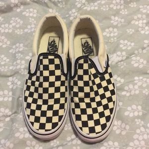 Vans checkered slip ons